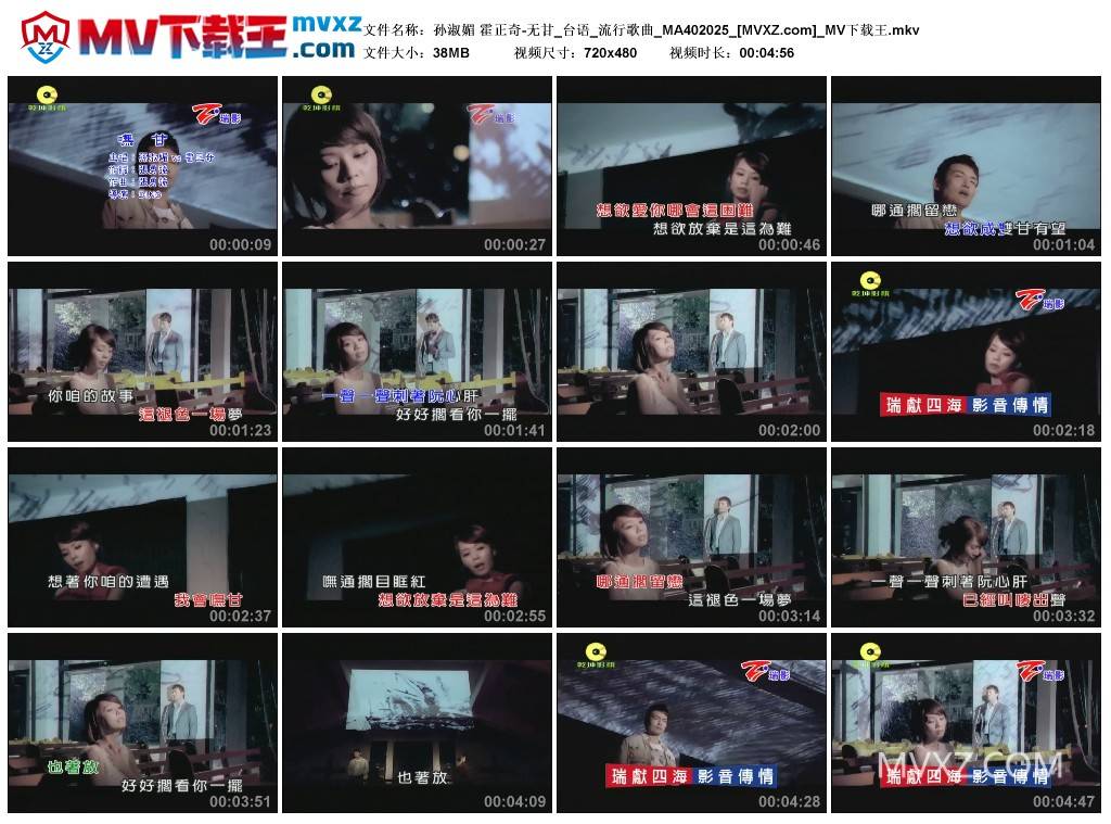孙淑媚 霍正奇-无甘_台语_流行歌曲_MA402025